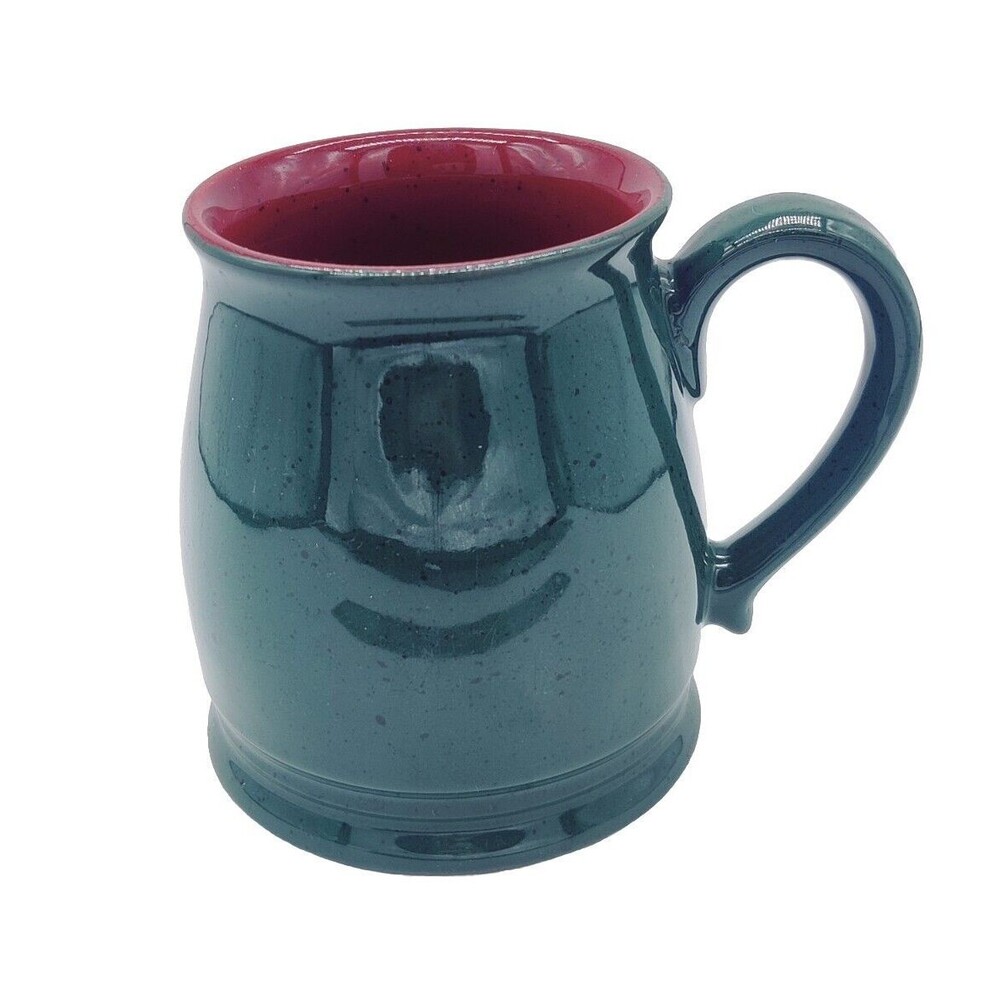 Colours by Alexander Julian Mug Hunter Green Red Speckled Coffee Tea Cup 16oz 4"